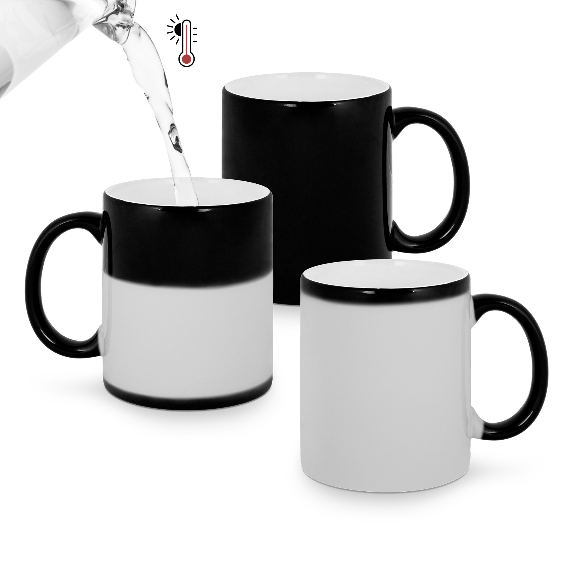 Magic Farbwechseltasse mit Fotodruck – Thermo-Zaubertasse 330 ml in Schwarz