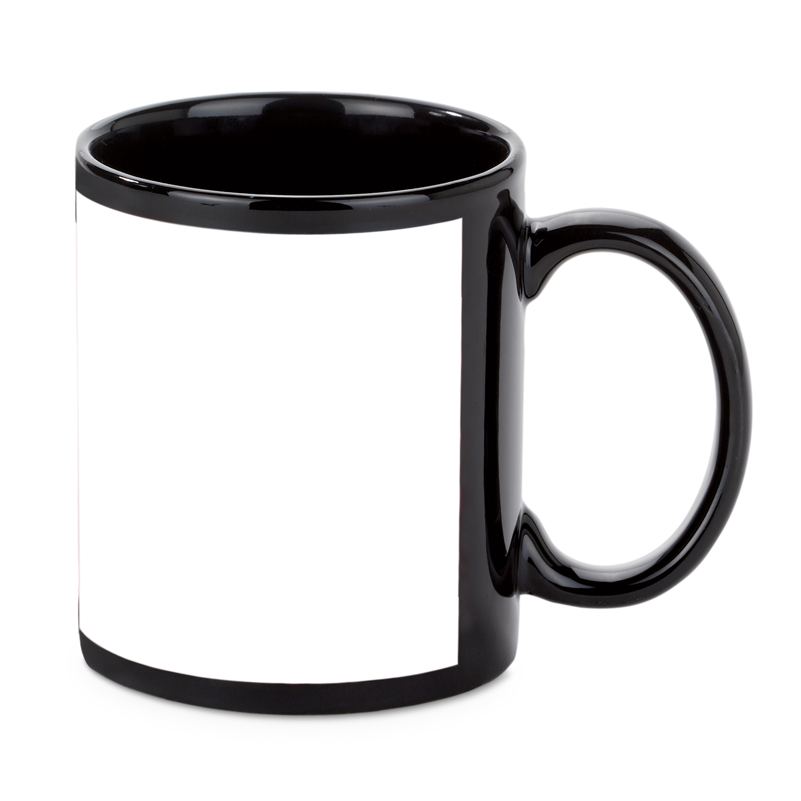 Keramiktasse NORA Schwarz mit Sublistar®-Coating – Fototasse 330 ml mit weißem Druckfeld