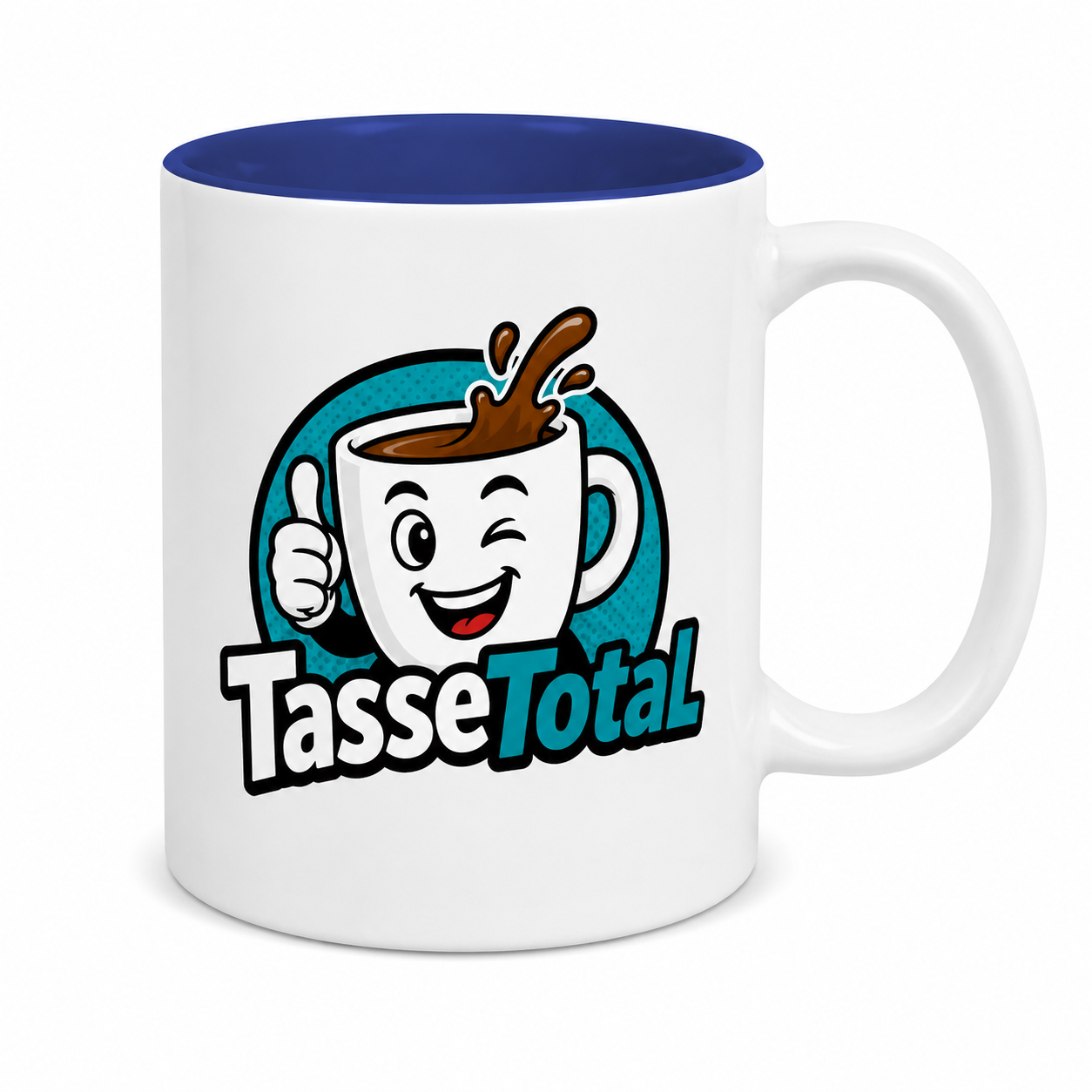 Keramiktasse TWO TONES Kobaltblau mit Sublistar®-Coating – Fototasse 330 ml mit farbiger Innenseite